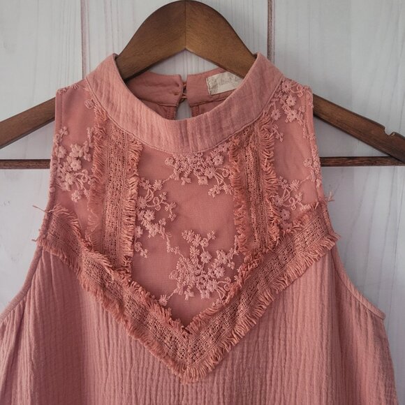 Altar’d State Boho/Lace Mini Dress, Sleeveless, Embroidered, Sz Small, EUC - Picture 2 of 9